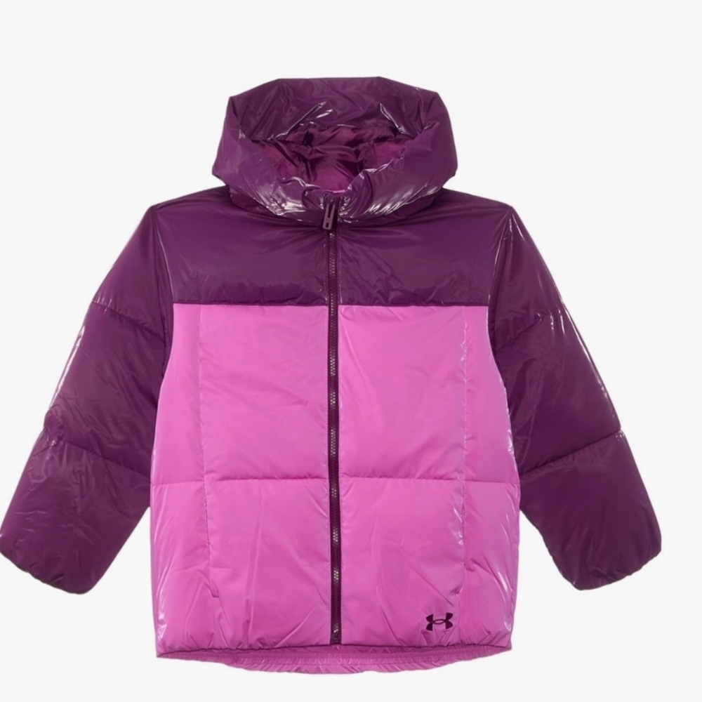 Under Armour Youth Two-Tone Puffer Jacket - Purple and Pink